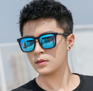 【GIAUSA】 Fashion Square Frame Sunglasses Shades for Men Polarized for Fishing Driving Korean Style Vintage Summer Eyeglasses Men Motorcycle Traveling Anti UV Goggles Gifts S2