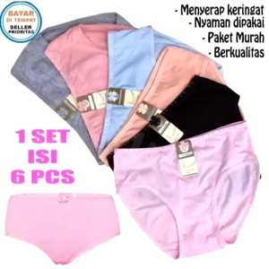 TALLY cd tanktop Celana Dalam Wanita Bahan Katun Fit to M- XXL Polos Highwaist