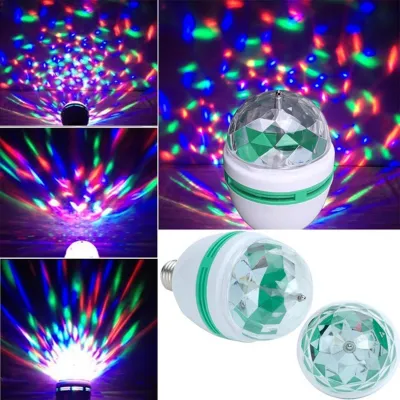 [HCM]Đèn Led sân khấu vũ trường nhiều màu RGB pha lê tự xoay 3w