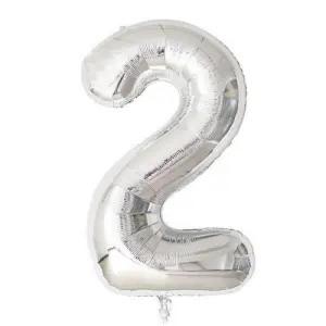 32 Inches Silver Number Balloon 0-9 Balloons for Age Birthday Wedding Room Party Decoration