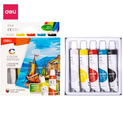 Màu Gouache dạng tuýp 12ml Deli - 5/12/24 màu - 1 hộp - EC11