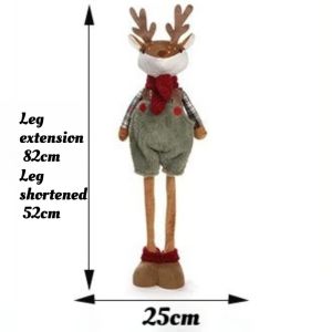 FFBH Creative Stereoscopic Christmas Reindeer Modelling Scalable Long Legs Stand Reindeer Ornament Modern Artistic Elegant Home Decor M1Y4T