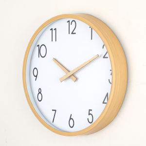 🇲🇾 Ready Stock Muji Wooden Style Minimalist Wall Clock Silent Quartz Home Living Room Decor Jam Dinding Rumah 无印风格简约挂钟时钟