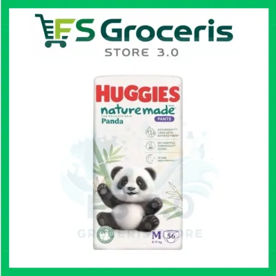 Huggies Naturemade Panda Pants Diapers M56 / L42 / XL36 / XXL24 (1 Packs)