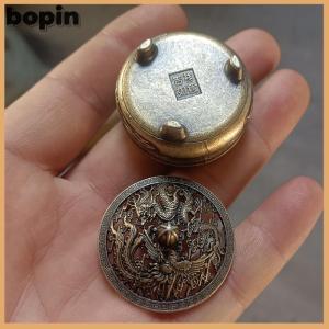 Bopin กระถางธูปทองเหลืองลายมังกรฟีนิกซ์มีช่องใส่ธูปเครื่องหอม