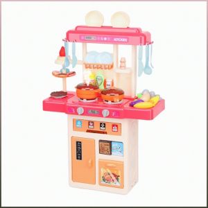 Cutlery Set Faucet Play House Kitchen Toys Learning Shelf Rounded Corner Simulation Spray Sound and Light Water