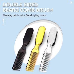 2 in 1 Beard Comb and Brush Soft Bristles For Mens Hair Styling Facial Grooming Barber Salon Travel