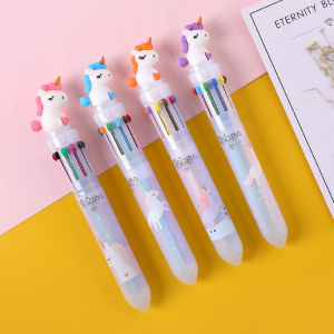 CL30 Ballpoint Pen 10 Color Student Key Mark Unicorn Dinosaur Cartoon Cute Press Multi Stationery Office School Supplies 30CL
