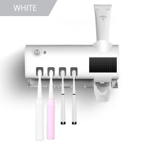 Waterproof Wall Mounted Toothbrush Holder Punch-Free Automatic Touch Toothpaste Dispenser with FREE 4 Toothbrush Slot Holder | Cute Baby