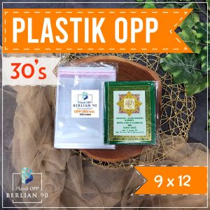 (100 Pcs) Plastik OPP Lem 9 x12 cm 30S Micron - Plastik OPP Tebal untuk Aksesoris /Jajanan dan Kue Basah Pasar