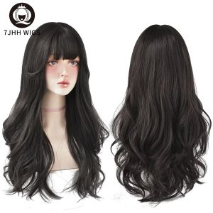 Tóc Giả 7JHH Tóc Giả Tóc Thật Có Thể Giặt Được Cho Nữ Tóc Xoăn Tóc Dài Sóng Lớn Tự Nhiên Lông Mịn Tóc Xoăn Sóng Sâu Màu Nâu Tro Phổ Biến Tóc Giả Lolita Có Mái Tóc Giả Tổng Hợp Cho Nữ Tóc Giả Xoăn Dày Thời Trang Nữ