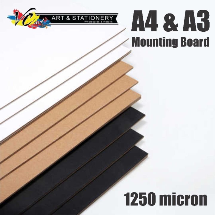 Craft.E Mounting Board A3/A4 Size (Black / White / Kraft) Lazada