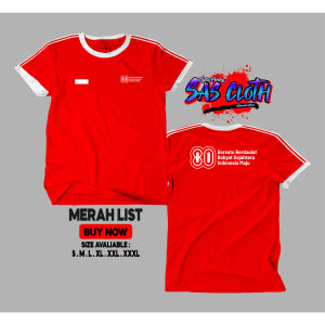 KAOS T-shirt HUT RI 80 / KAOS I LOVE INDONESIA / KAOS LOGO RESMI / KAOS NKRI / KAOS 17AN / KAOS PANITIA 17AN / KAOS PANITIA 17