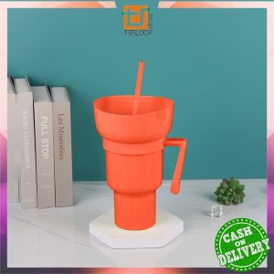 OFM-C1114 Stadium Tumblr Cup dengan Wadah Makanan 2IN1 Snack Mug With Drink Cup Gelas Plastik Travel