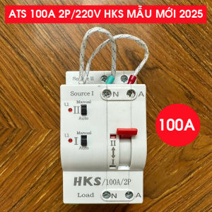 Bộ chuyển nguồn điện tự động ATS 100A 2P 220V HKS chuyển mạch nhanh không gât mất điện công suất lớn 100A