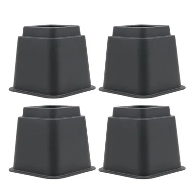 DFYER56 4Pcs Heavy Duty Furniture Leg Risers Adjustable Height Shock-Absorbing Table Lifters Premium Square Pads Sofa Height Enhancers Under Bed