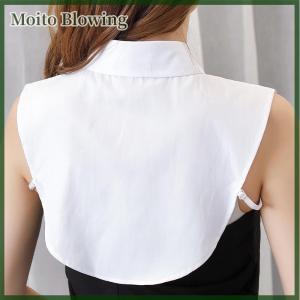 Moito Giả Cổ Áo Trắng Đen Áo Áo Len Có Thể Tháo Rời Áo Sơ Mi Phụ Nữ Cotton Ve Áo Hàng Đầu Phụ Nữ Quần Áo Phụ Kiện