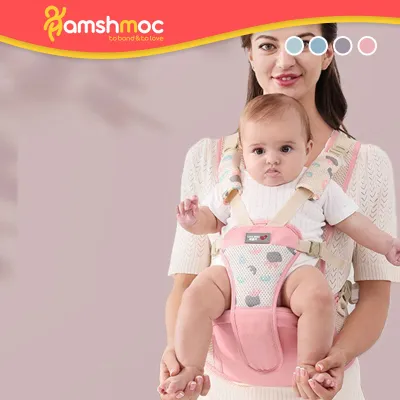 HamshMoc Ergonomic Safety Baby Carrier Backpack 3 In 1 Multifunctional Hipseat Carrier for Infant Newborn Toddler Kid Breathable Comfortable Easy Wear Labor Saving Traveling Bag