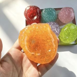 MZRTNZ Slow Rebound Squishy Balls Super Soft Colorful Flat Beads Flat Ball Fidget Toy Hot Ice Beads Squeeze Toy For Adults