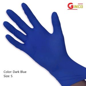 GINCO Nitrile Disposable Glove Blue 3.5g Powder Free [1Box] - Medical-Grade & Food Safe Sarung Tangan Getah Hitam