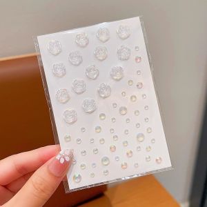 สติ๊กเกอร์หน้า สติกเกอร์อะคริลิค เพชรเทียม รูปผีเสื้อ เปลือกหอย นางเงือก 3D มีกาวในตัว เครื่องประดับ สําหรับแต่งหน้า Tattoo