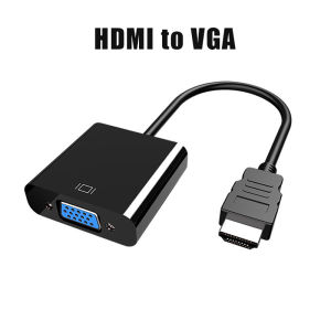 【Ready Stock】HDMI 1080P to VGA Adapter Video Converter dvi to vga Cable With Audio For TV Laptop PC Projector Computer Monitor