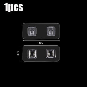 [Warm Homie] 1/2Pcs Power Plug Socket Holder Wall Storage Hook Adhesive Power Strip Fixator Power Cord Holder Wall Mounted Socket Extension Sticker Panel Holder Organizer