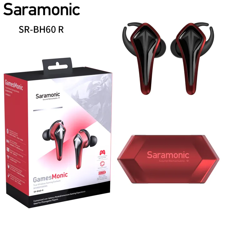 Saramonic SR-BH60-R/B Red & Black Bluetooth Earbuds Wireless Headphones for  iPhone & Android | Lazada Singapore