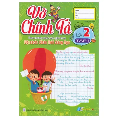 Fahasa - Vở Chính Tả Lớp 2 - Tập 1 (Theo Sách Giáo Khoa Chân Trời Sáng Tạo)