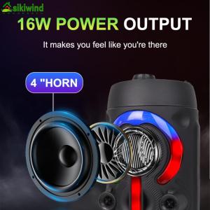 Wireless BT Speakers with Mic & Radio Portable Subwoofer Music Player Rechargeable Audio Loud Speaker for Outdoor Travel