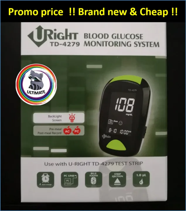 [25strips +10 free strips] Uright (U-Right) Glucometer Set | Lazada