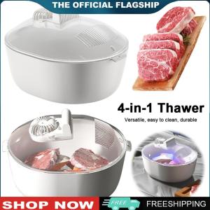 [BONDRE9]4 in 1 ถาดละลายน้ำแข็งช่วยให้อาหารมีคุณค่าทางโภชนาการอาหารเนื้อสดกล่องทางกายภาพละลายแผ่นเนื้อเครื่องละลายน้ำแข็ง