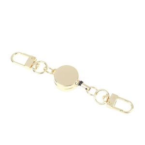 TUO29 Anti-theft Retractable Key Holder Alloy Easy-to-pull Buckle Elastic Keychain Retractable Badge Reel Anti Lost Sporty Retractable Key Ring Nurse Accessories