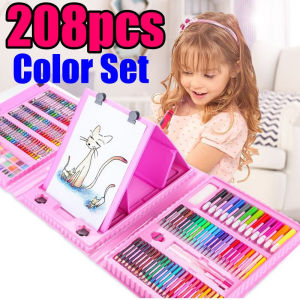 208Pcs/ Set Children Painting Pen Set Non-allergic Eco-friendly Kids Mega Coloring Set