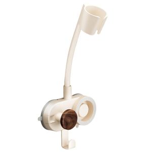 DEER 360 Degree Rotation Hair Dryer Holder Non-punching Hands Free Hair Dryer Storage Bracket Practical Rustproof Wall Mounted Hair Dryer Rack Bathroom Accessories