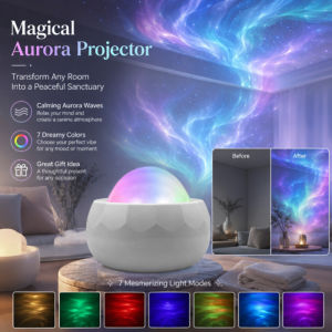 Colorful Water Wave Projection Lamp Starry Galaxy Night Light 7 Colors RGB Effect Atmosphere LED Projector Bedroom Living Room Party Decor