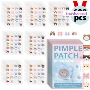 toushanasd แผ่นแปะสิวรูปสัตว์การ์ตูนอุปกรณ์แต่งหน้าสติกเกอร์ดูแลผิว600ชิ้น