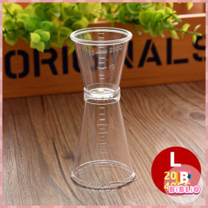BIBLIO PVC Double Jigger Measuring Cup 10/20/40cc Transparent Jigger with Measurement Markings