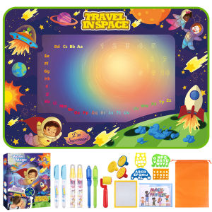 Magic Water Drawing Mat Reusable Doodle Mat Luminous Writing Painting Mats Board with 6 Magic Pens Learning Toy Big Size Educational Toys for Kids