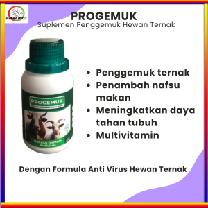 SUPLEMEN PENGGEMUK MULTIVITAMIN PROGEMUK MENAMBAH NAFSU MAKAN MENINGKATKAN DAYA TAHAN TUBUH HEWAN TERNAK