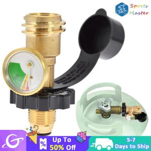 【New Arrival】 Camping Stove Propane Tank Adapter with Gauge for Outdoor Cooking and Hiking Equipment Convert POL LP Tank to QCC1/Type 1 with Pressure Gauge Durable and Easy to Use