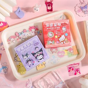 สติกเกอร์ PVC ลาย Sanrio Kawaii Kuromi My Melody Hello Kitty Cinnamoroll Melody สำหรับตกแต่งสมุด DIY 100 แผ่น