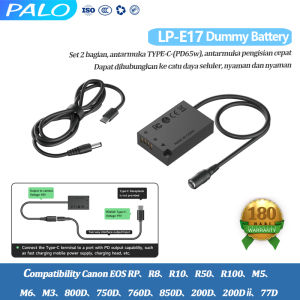 PALO Dummy Battery Kit Canon LP-E17 Indoor with AC Power Supply Adapter