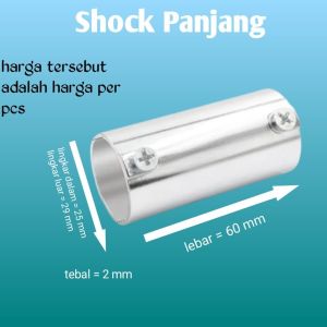 sok korden Bracket Pipa bulat 1" besi 1 inch 25 mm lemari baju tirai penyekat Gorden 25mm