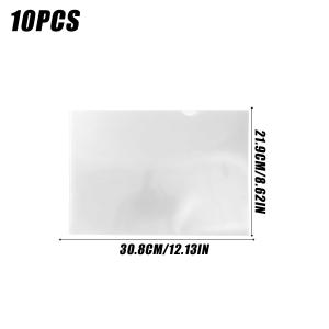 10Pcs Plastic Clear L-Type Folder File Bag Transparent Binding PVC Report A4 Paper Cover Letter Document Protector Safe Project Pocket