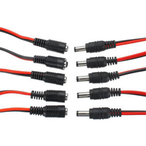 5 Pairs CCTV Connector DC female DC male DC Power Supply Wire Jack Plug Wire Connector