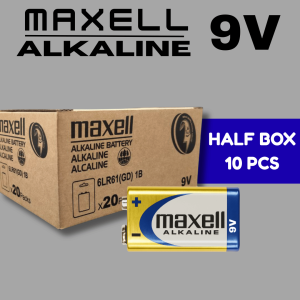Bateri Maxell Alkaline 9V/Maxell Japan Long Lasting Genuine Alkaline 9V Battery [1Box-20Pcs]