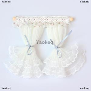 [COD] Yaokeqi 1 12 Dollhouse Lace Curtains Model Dollhouse Bedroom Living Room Decoration Dolls House Furniture Accessories Micro Scene Decor