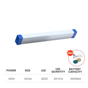 Benih Lampu neon led 30W 60W 80W bohlam led portable emergency lamp terang Lampu LED Emergency Darurat Isi Ulang USB indoor Outdoor