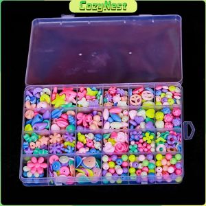 C.N. DIY Children Bead Set for Jewelry Making Colorful Acrylic Crafting Beads Kit Box with Accessories